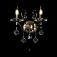 Zinta Antique Brass Crystal Wall Lights Diyas Armed Wall Lights